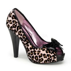 Zapato estampado leopardo fondo purpurina rosa