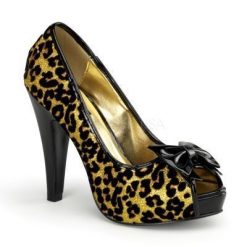 Zapato estampado leopardo fondo purpurina dorada