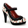 Zapato retro decorado con cerezas y ribetes en túl