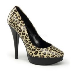 Zapato estilo retro de charol con estampado de leopardo