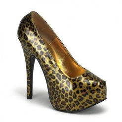 Zapatos Bordello estampado leopardo metálico