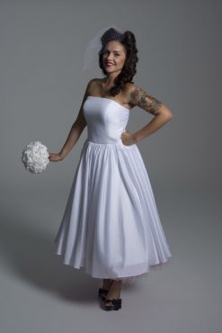 vestido de novia años 50 palabra de honor